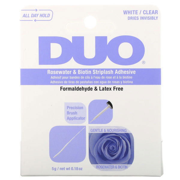 DUO, Rosewater & Biotin Striplash Adhesive, White/Clear, 0.18 oz (5 g) - Imagen 2