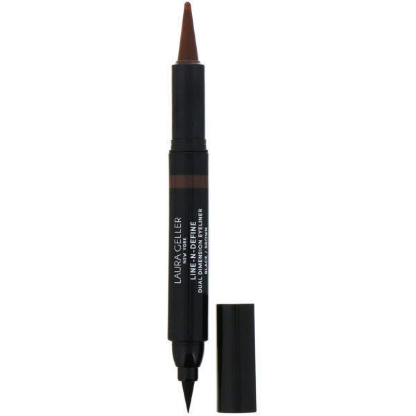 Laura Geller, Line-N-Define, Delineador dual dimensional, Delineador líquido, Negro/marrón, 2 ml (0,07 oz. líq.)