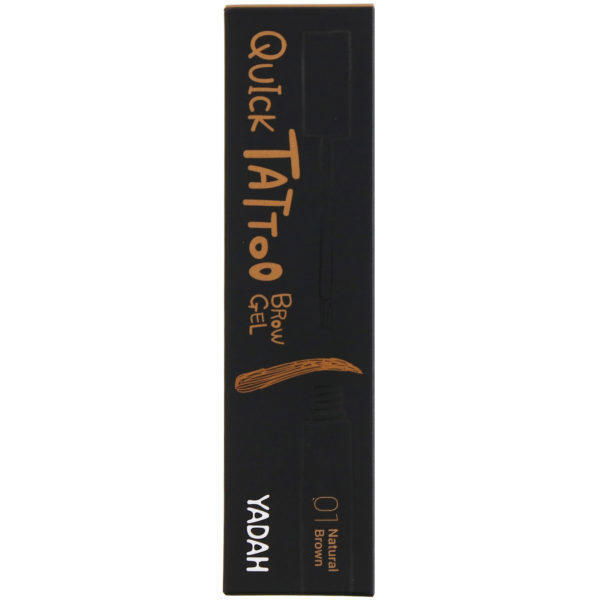 Yadah, Quick Tattoo Brow Gel, 01 Natural Brown, 0.27 fl oz (8 ml) - Imagen 2