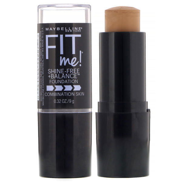 Maybelline, Fit Me, Shine-Free + Balance, Base de maquillaje en barra, 330 Toffee (tofe), 9 g (0,32 oz)