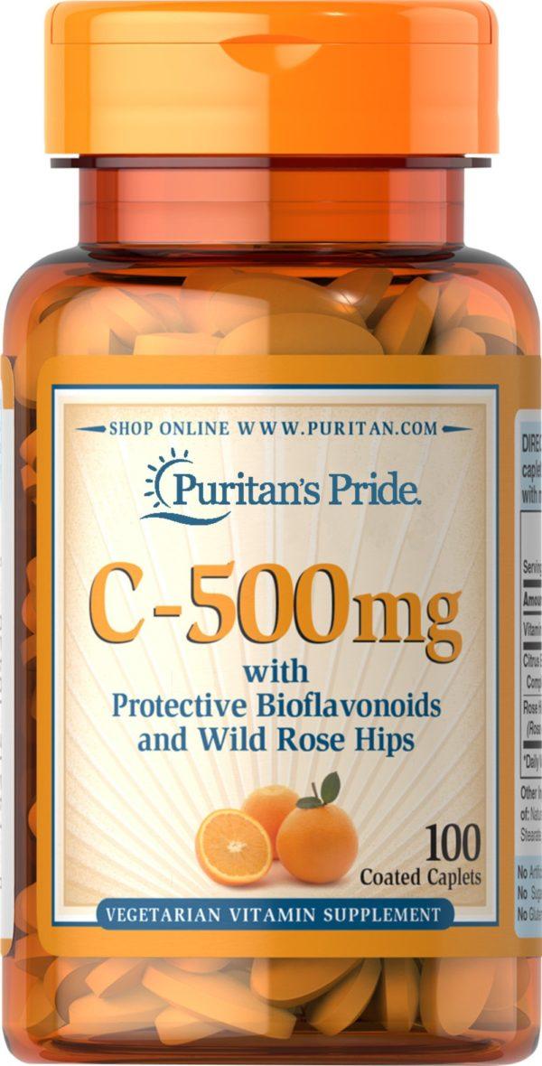 Vitamina C-500 mg con bioflavonoides y escaramujos