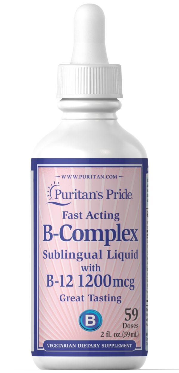 Complejo líquido de vitamina B sublingual con vitamina B-12