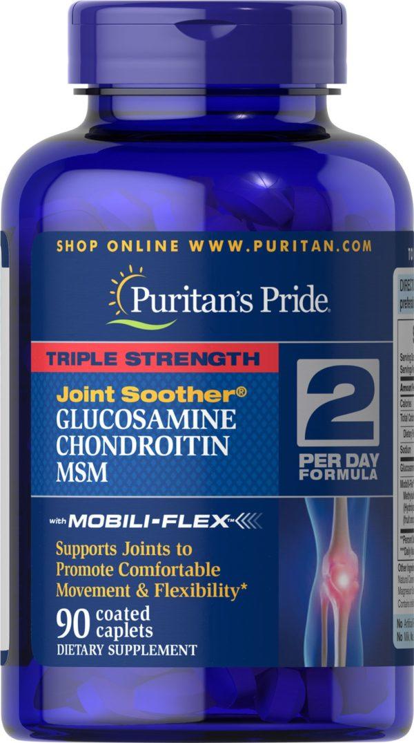 Calmante para articulaciones con glucosamina, condroitina y MSM de triple potencia