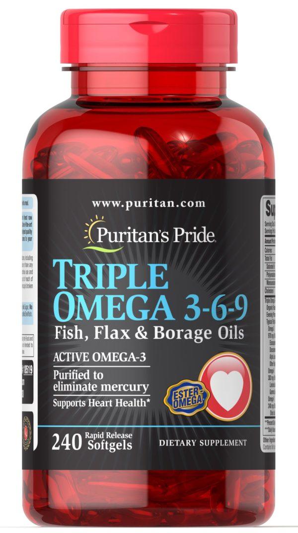 Aceites de pescado, lino y borraja Triple Omega 3-6-9