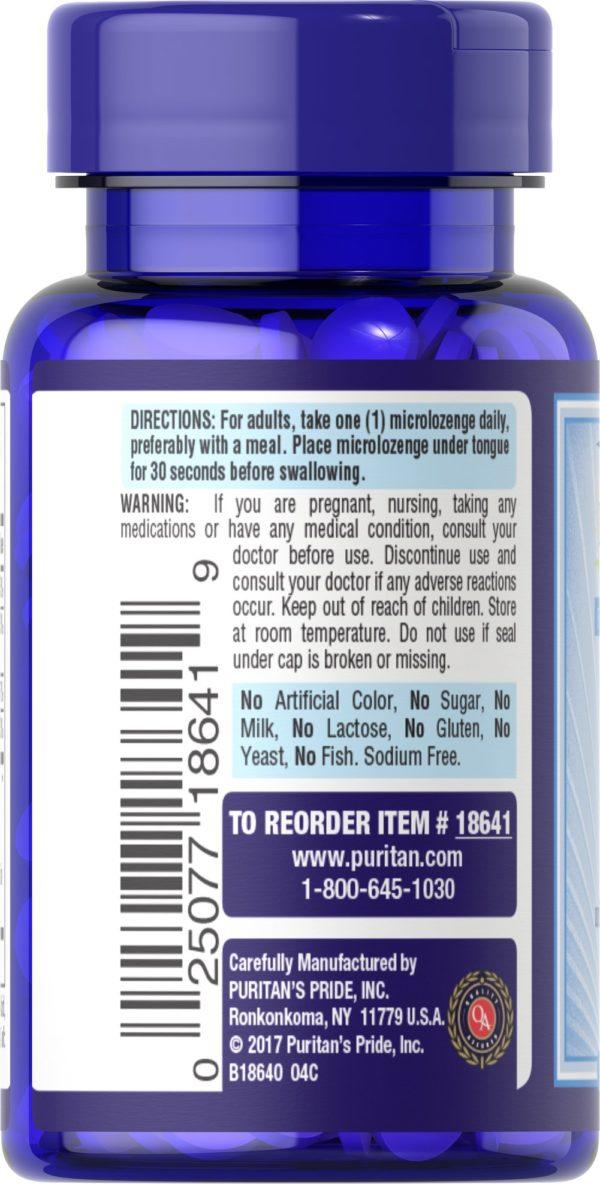 Vitamina B-12 2500 mcg sublingual con ácido fólico, vitamina B-6 y biotina - Imagen 3