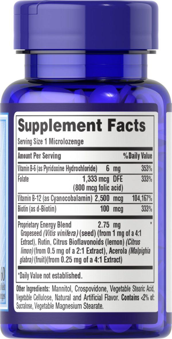 Vitamina B-12 2500 mcg sublingual con ácido fólico, vitamina B-6 y biotina - Imagen 4