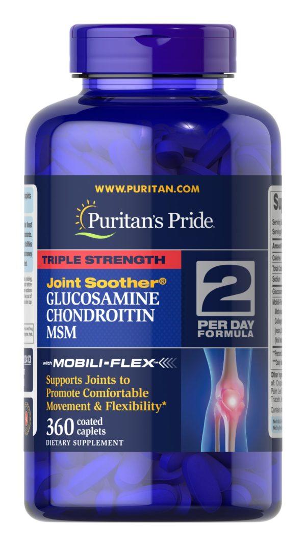 Calmante para articulaciones con glucosamina, condroitina y MSM de triple potencia
