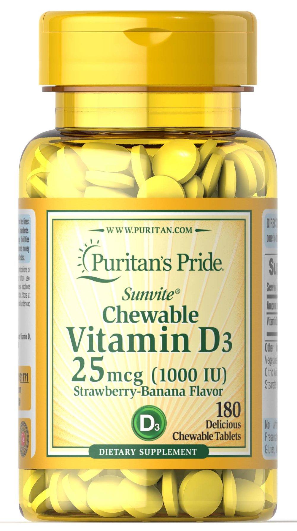 Vitamina D3 masticable 25 mcg (1000 UI) | Allnatural