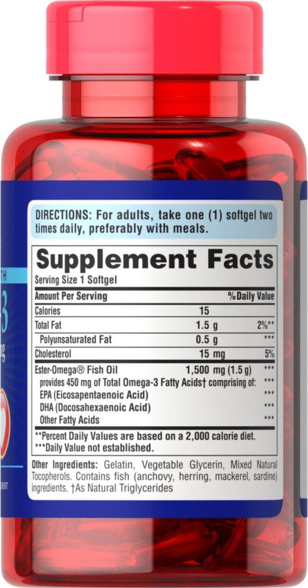 Aceite de pescado Omega-3 extra fuerte 1500 mg (450 mg Omega-3 activo) - Imagen 3