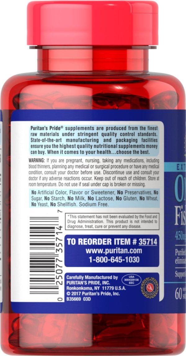 Aceite de pescado Omega-3 extra fuerte 1500 mg (450 mg Omega-3 activo) - Imagen 4