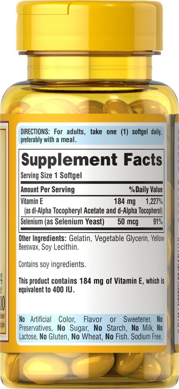 Vitamina E-400 UI con Selenio 50 mcg - Imagen 3