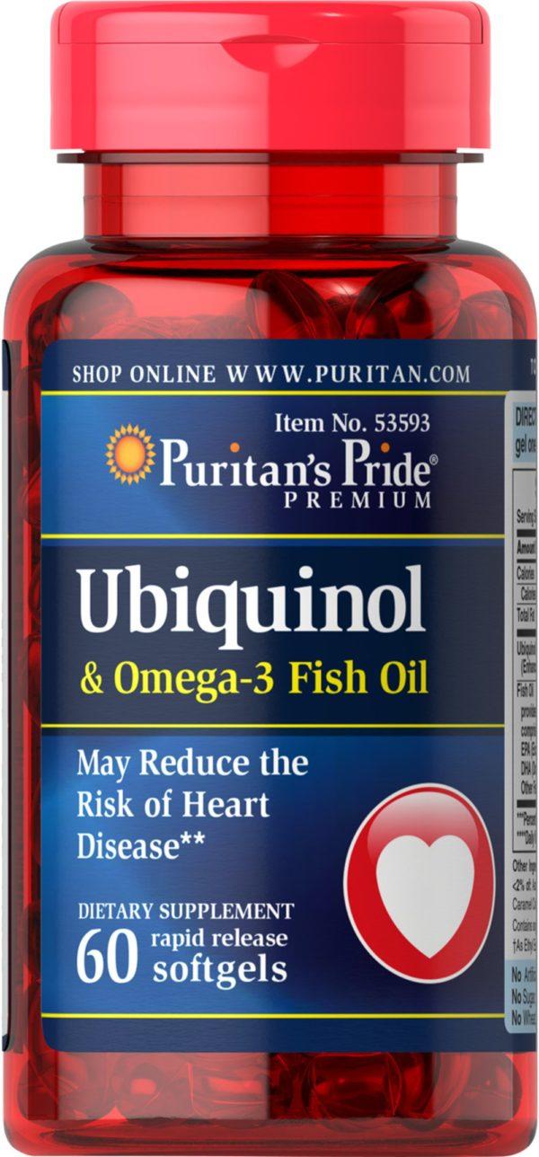 Ubiquinol 100 mg y aceite de pescado Omega 3 400 mg