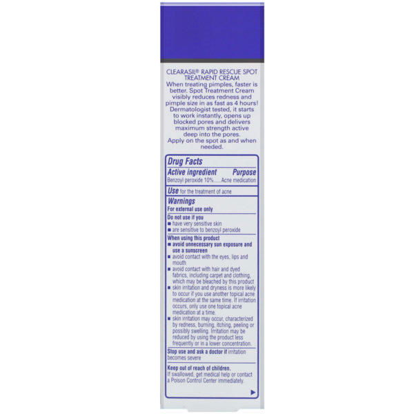 Clearasil, Rapid Rescue, Spot Treatment Cream, 1 oz (28 g) - Imagen 3