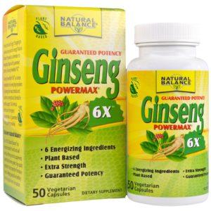 Natural Balance, Ginseng Powermax 6X, 50 Vegetarian Capsules