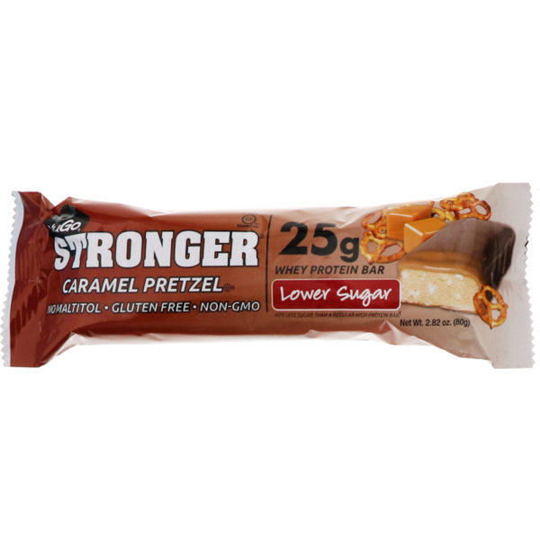 NuGo Nutrition, STRONGER, Protein Bar, Caramel Pretzel, 12 Bars, 2.82 oz (80 g) Each - Imagen 4