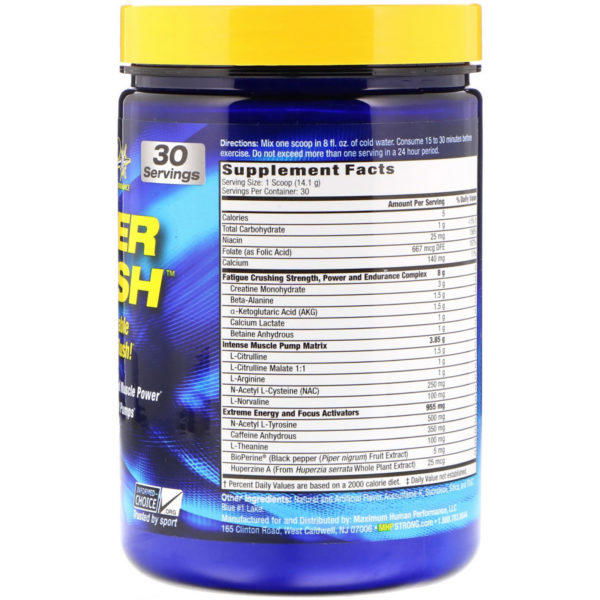 MHP, Suplemento dietario Hyper Crush, para antes del entrenamiento, hielo azul, 0.93 lbs. (423 gr.) - Imagen 2
