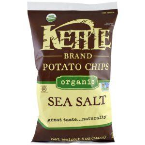 Kettle Foods, Patatas fritas orgánicas, sal marina, 5 oz (142 g)