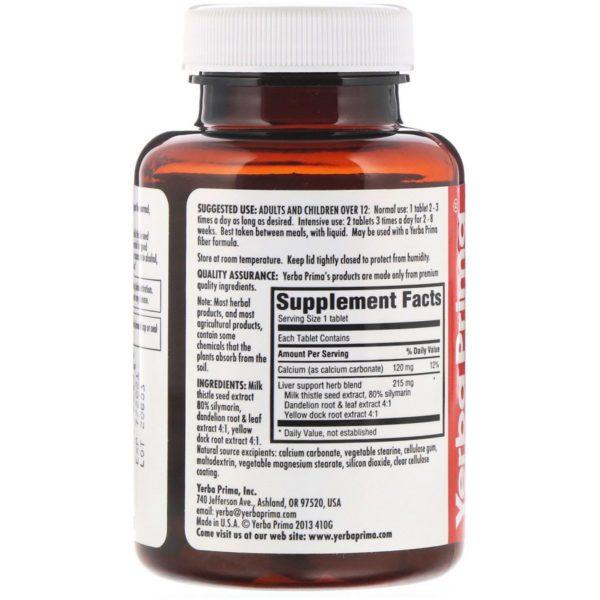 Yerba Prima, Fórmula Liv-Cleanse, 60 comprimidos - Imagen 2