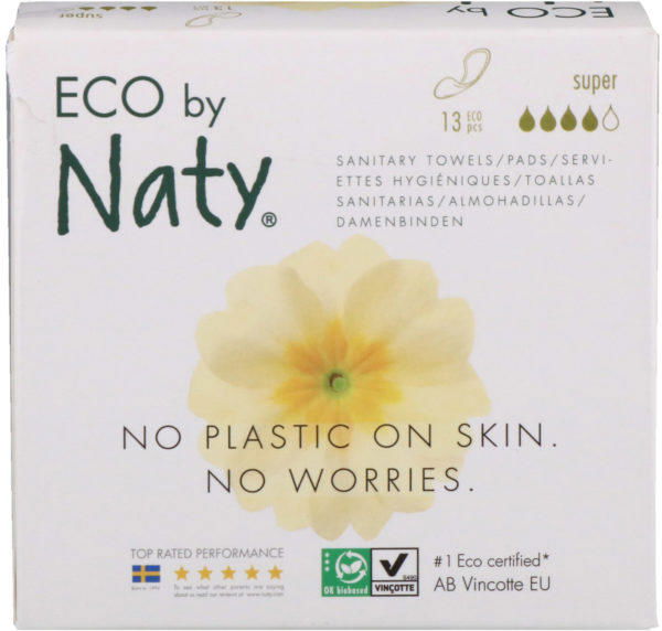 Naty, Toallas delgadas, súper, 13 piezas ecológicas