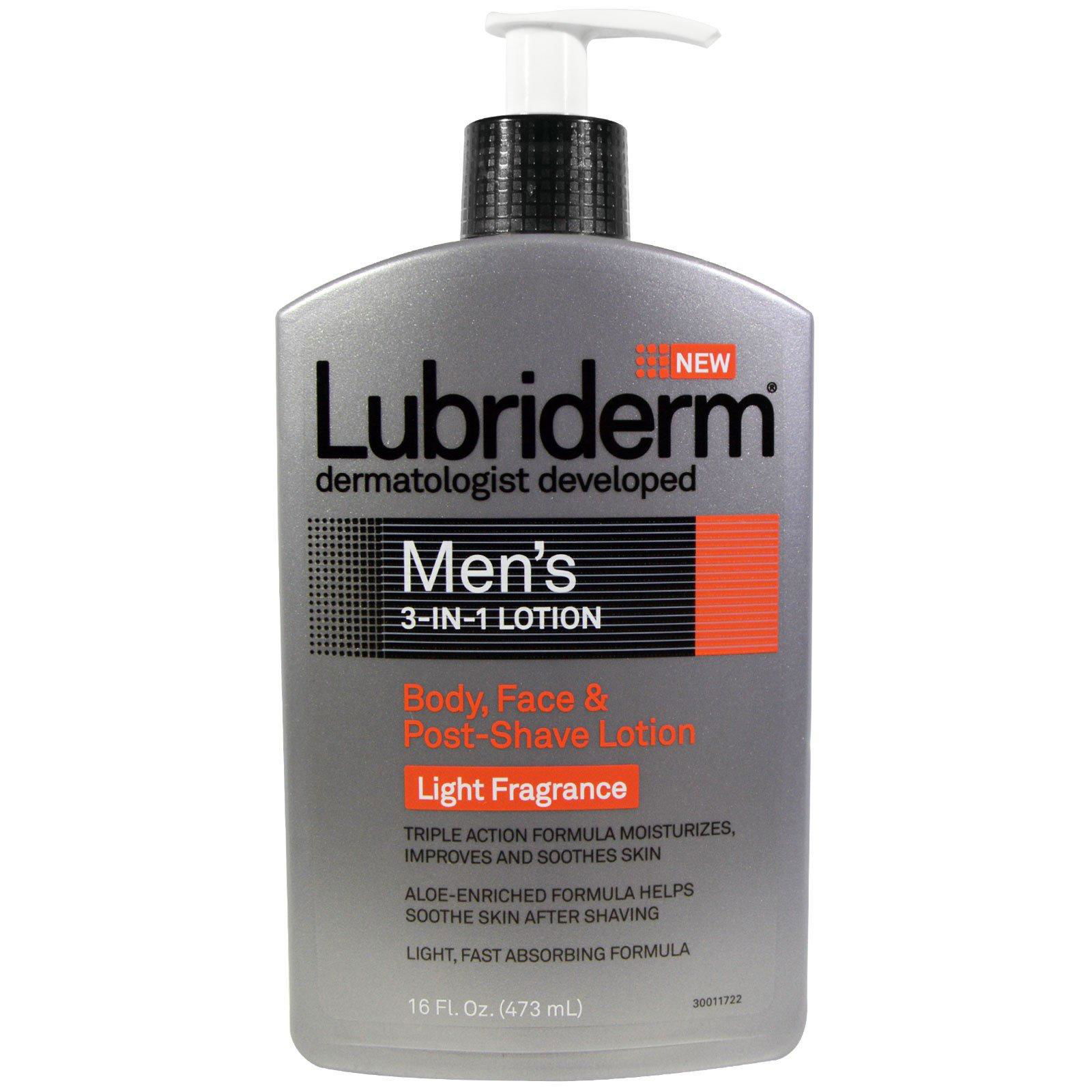 Lubriderm, Loción 3 en 1 para hombres, cuerpo, rostro y para después de afeitarse de 473 ml
