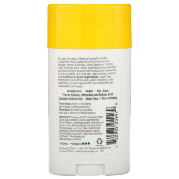 21st Century, Herbal Clear Naturally, Natural Deodorant, Action Sport, 2.65 oz (75 g) - Imagen 2