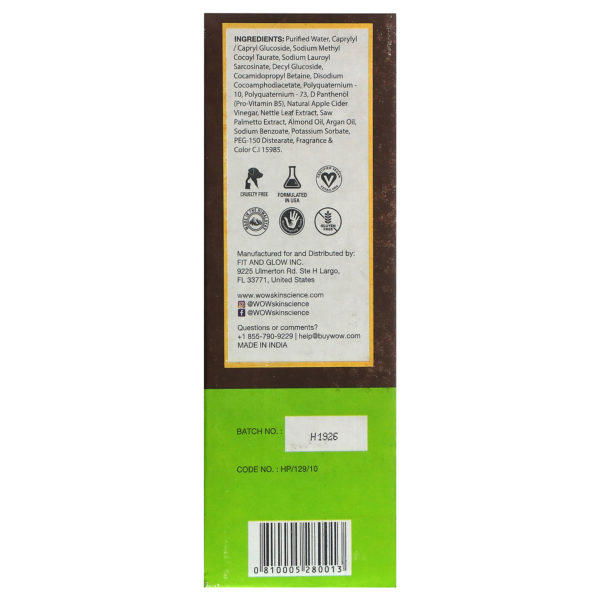 Wow Skin Science, Champú, Vinagre de sidra de manzana, 500 ml (16,9 oz. líq.) - Imagen 3