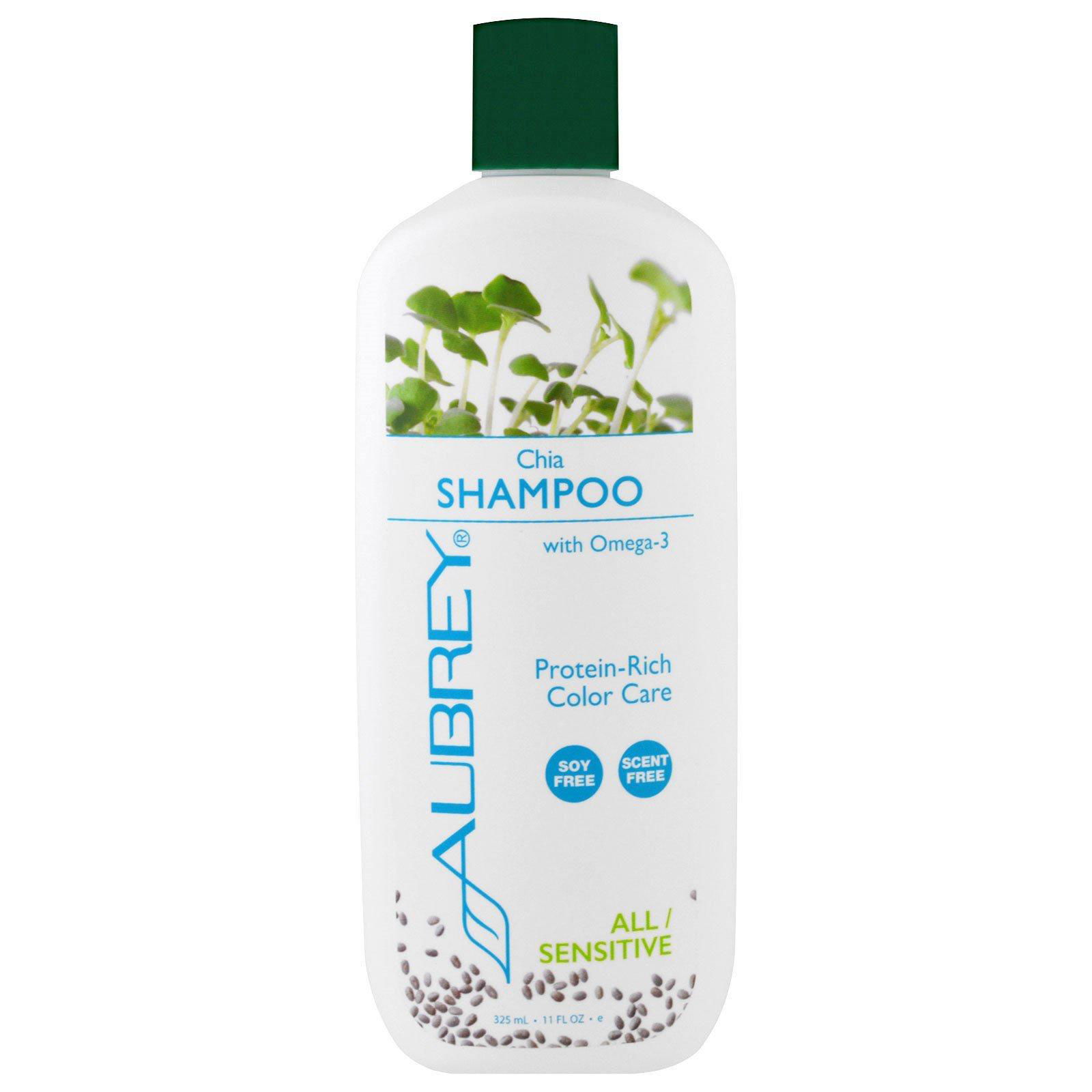 Aubrey Organics, Shampoo, Color Care, Todo tipo de cabello/Sensible, Chía, 11 fl oz (325 ml)