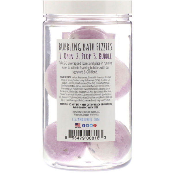 Fizz & Bubble, Bolas efervescentes y burbujeantes, Ámbar negro y lavanda, 425 g (15 oz) - Imagen 2
