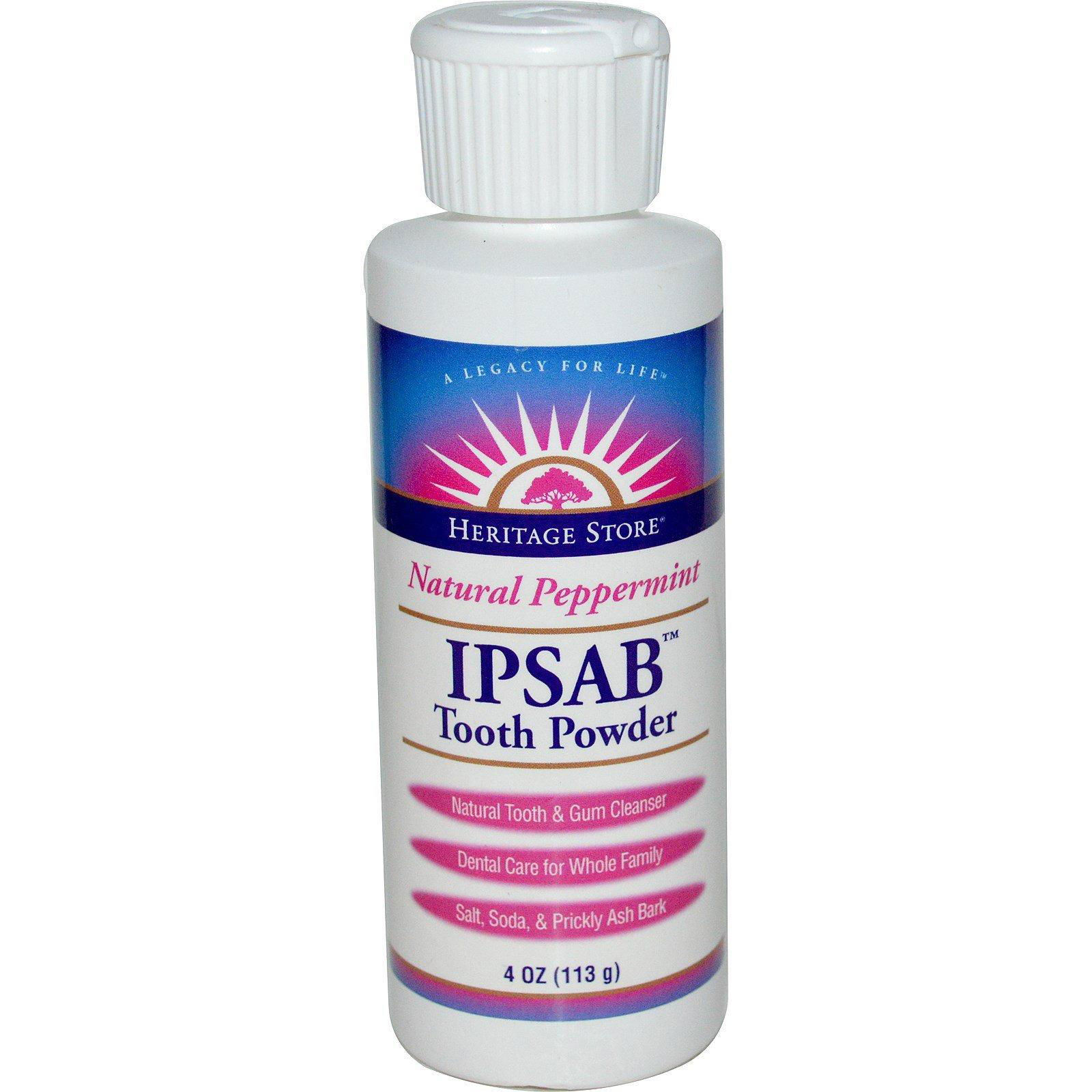 Heritage Store, IPSAB Polvo para Dientes, Menta Natural, 4 oz (113 g)
