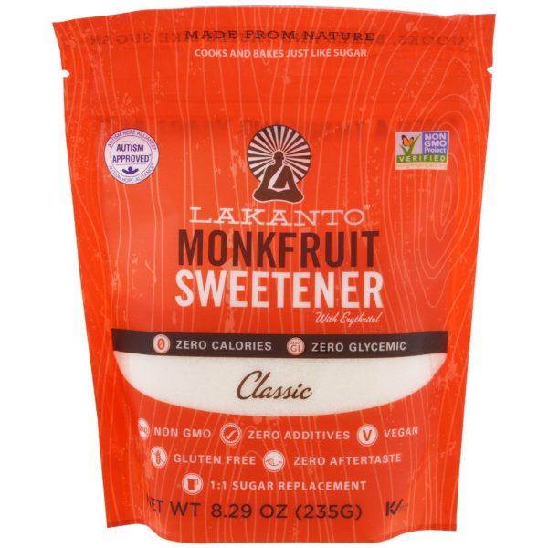 Lakanto, Edulcorante de fruta del monje con eritritol, clásico, 8.29 oz (235g)