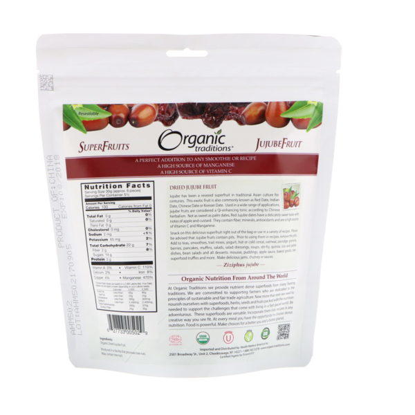 Organic Traditions, Azufaifo seco, 6 oz (170 g) - Imagen 2