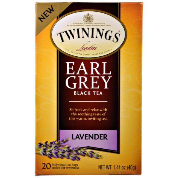 Twinings, Té negro, Conde Grey, Lavanda, 20 bolsas de té - 1,41 oz (40 g)