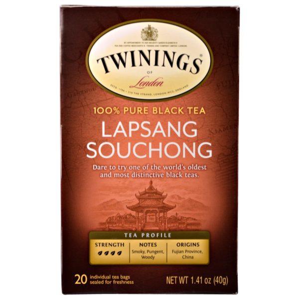Twinings, 100 % té negro puro, Lapsang souchong, 20 bolsas de té, 1,41 oz (40 g) cada uno