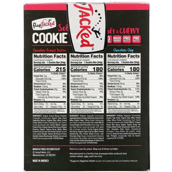 FlapJacked, Soft Baked Cookie Bar Variety Pack,  Chocolate Peanut Butter, Chocolate Brownie, Chocolate Chip, 12 Bars, 1.90 oz (54 g) Each - Imagen 2