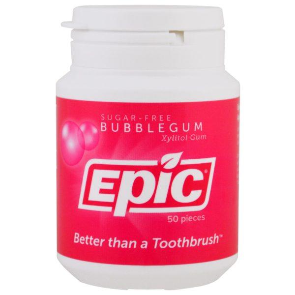 Epic Dental, Chicle de Xilitol, goma de mascar sin azúcar, 50 piezas