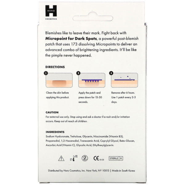 Hero Cosmetics, Mighty Patch, Micropoint for Dark Spots, Parches con micropuntos para las manchas oscuras, 6 parches - Imagen 2