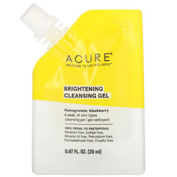 Acure, Brightening Cleansing Gel, 0.67 fl oz (20 ml)