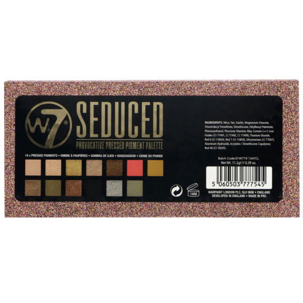 W7, Seduced, Paleta de sombras compactas para ojos, Con colores tentadores, 11,2 g (0,39 oz) - Imagen 3