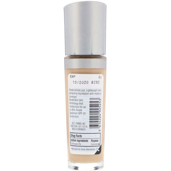 Rimmel London, Base transpirable de larga duración y acabado perdurable Lasting Finish 25HR, 200 Beige suave, 30 ml (1 oz. líq.) - Imagen 2