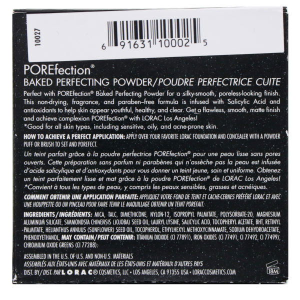 Lorac, POREfection, Polvo perfeccionador horneado, Tono claro PF2, 9 g (0,32 oz) - Imagen 3