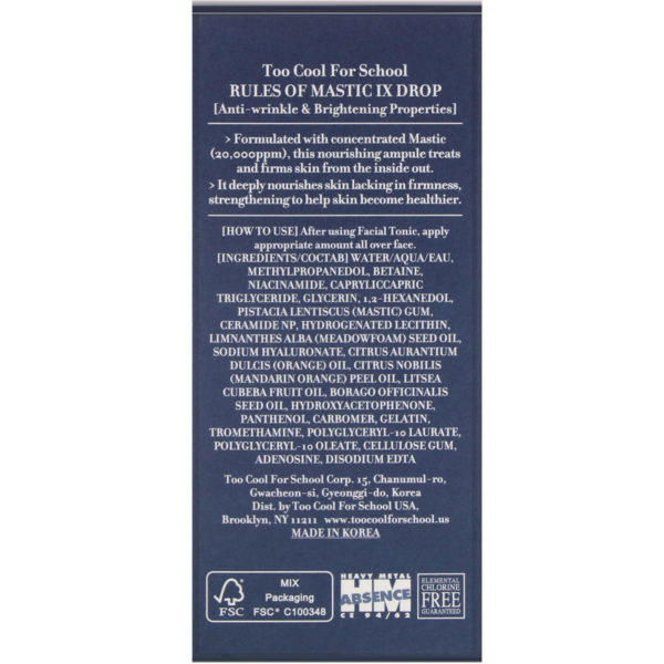 Too Cool for School, Rules of Mastic, IX Drop, Sérum en gotas, 40 ml (1,35 oz. líq.) - Imagen 3