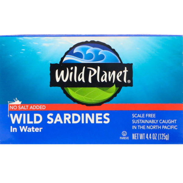 Wild Planet, Sardinas silvestres en agua, sin sal añadida, 4,4 oz (125 g)