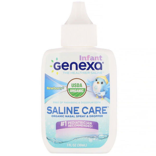 Genexa, Saline Care para bebés, Spray nasal orgánico con gotero, Recién nacidos en adelante, 30 ml (1 oz. líq.) - Imagen 3
