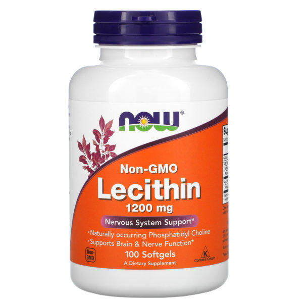 Now Foods, Lecitina, 1200 mg, 100 Cápsulas de Gel Suave