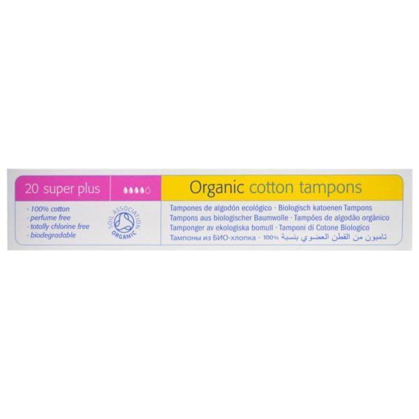 Natracare, Tampones de Algodón Orgánico, Super Plus, 20 Tampones - Imagen 3