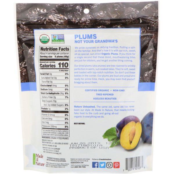 Made in Nature, Ciruelas secas orgánicas, superaperitivos de ciruelas pasas, 6 oz (170 g) - Imagen 2