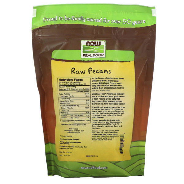 Now Foods, Pacanas crudas, Sin sal, 12 oz (340 g) - Imagen 2