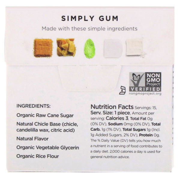 Simply Gum, Goma de mascar natural de menta verde, 15 unidades - Imagen 2