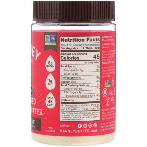 Barney Butter, Powdered Almond Butter, Unsweetened, 8 oz (226g) - Imagen 2