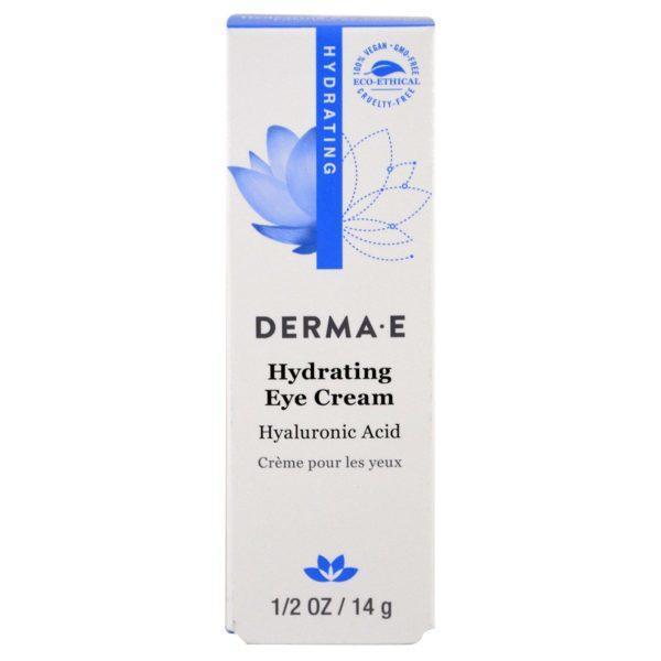 Derma E, Crema hidratante para el contorno de ojos con ácido hialurónico, 14 g (1/2 oz)